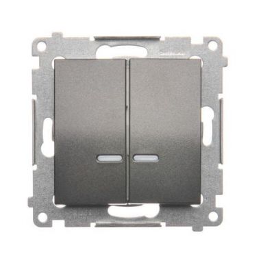 Simon 54 Łącznik świecznikowy z podświetleniem LED i do wersji IP44 16A 250V zaciski śrubowe antracyt *Posiada wkładkę DU1W DW5ABL.01/48 KONTAKT (DW5ABL.01/48)